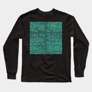 Math Formulas Chalkboard School Geek Long Sleeve T-Shirt